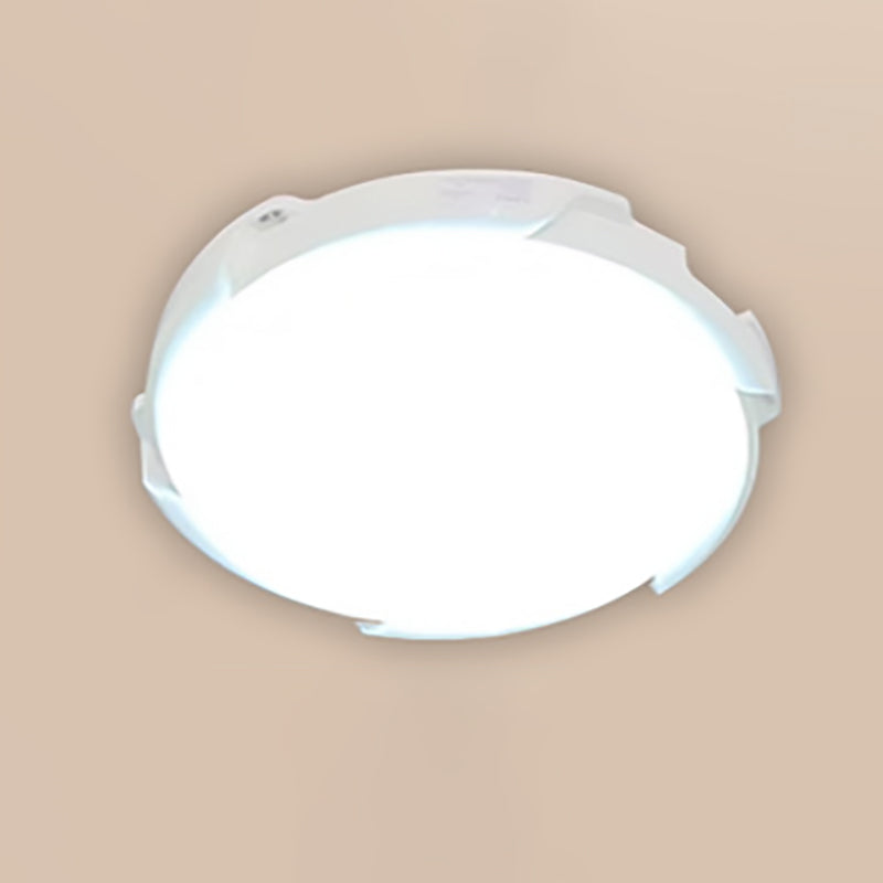 Modern Minimalist PVC Round LED Solar Waterproof Flush Mount Ceiling Light For Hallway