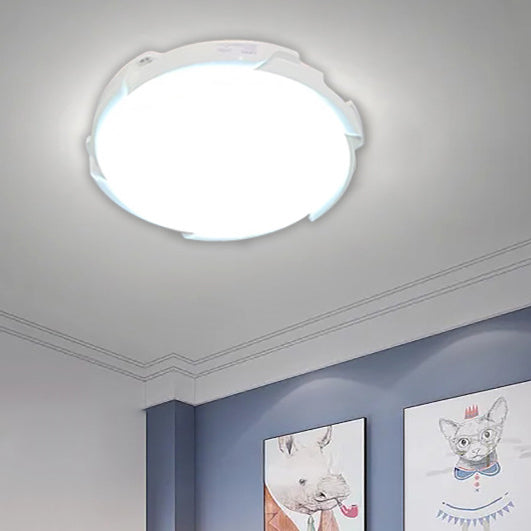 Modern Minimalist PVC Round LED Solar Waterproof Flush Mount Ceiling Light For Hallway