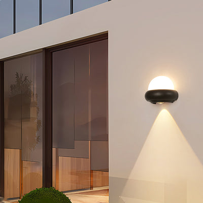 Lámpara de aplique de pared LED de aluminio y PC curva rectangular impermeable creativa contemporánea para patio exterior 