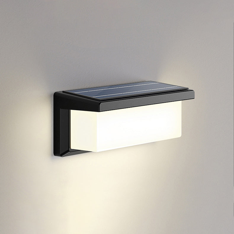 Lámpara de aplique de pared LED de aluminio y PC curva rectangular impermeable creativa contemporánea para patio exterior 