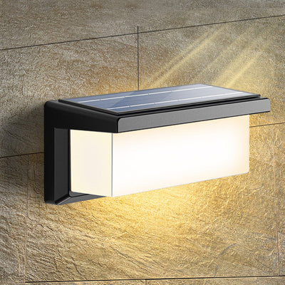 Lámpara de aplique de pared LED de aluminio y PC curva rectangular impermeable creativa contemporánea para patio exterior 