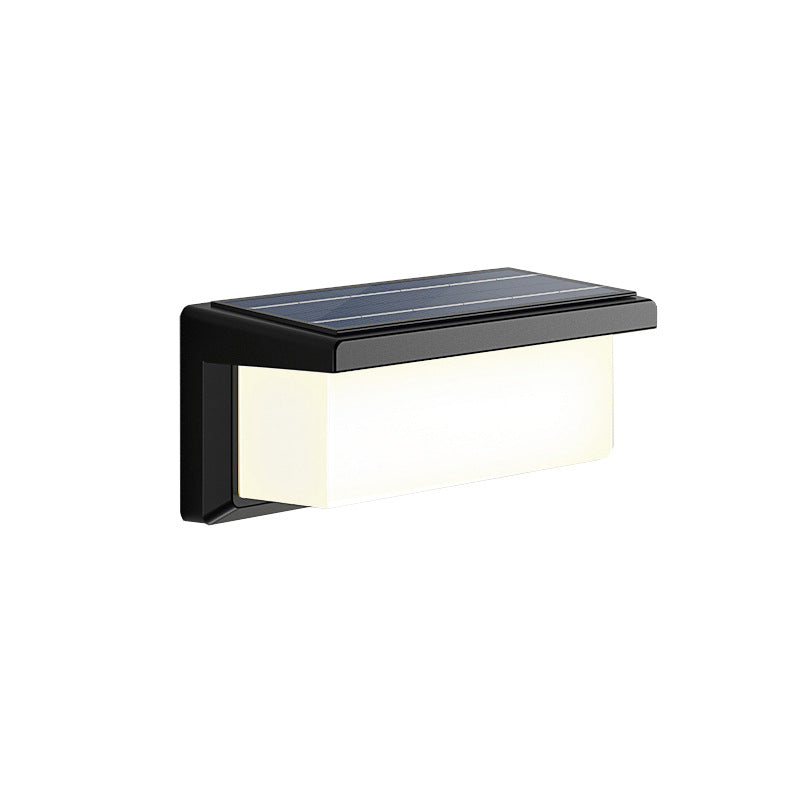 Lámpara de aplique de pared LED de aluminio y PC curva rectangular impermeable creativa contemporánea para patio exterior 