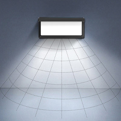 Lámpara de aplique de pared LED de aluminio y PC curva rectangular impermeable creativa contemporánea para patio exterior 