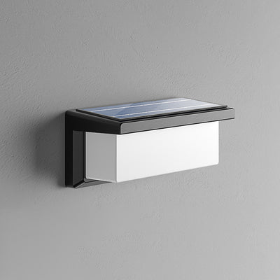 Lámpara de aplique de pared LED de aluminio y PC curva rectangular impermeable creativa contemporánea para patio exterior 