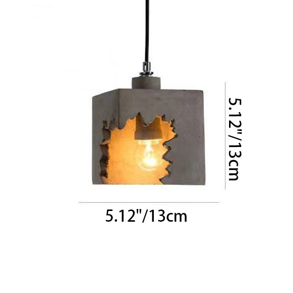 Contemporary Industrial Irregular Crack Cement Round Shade 1-Light Pendant Light For Dining Room