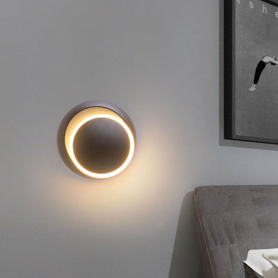 Modern Minimalist Geometric Circle Aluminum PC LED Wall Sconce Lamp For Bedroom