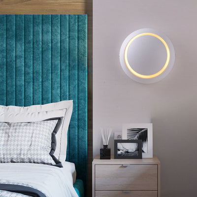 Modern Minimalist Geometric Circle Aluminum PC LED Wall Sconce Lamp For Bedroom