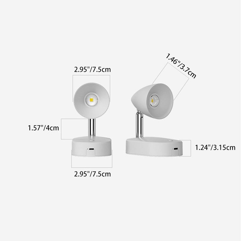 Contemporary Nordic Aluminum Cone USB Charging Magnetic LED Wall Sconce Lamp For Bedroom