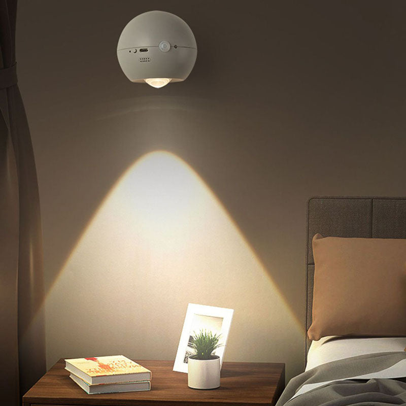 Contemporary Nordic ABS Globe Ball USB Charging Magnetic LED Spotlight Wall Sconce Lamp For Bedroom