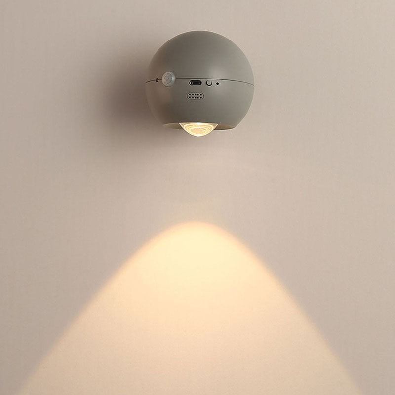 Contemporary Nordic ABS Globe Ball USB Charging Magnetic LED Spotlight Wall Sconce Lamp For Bedroom