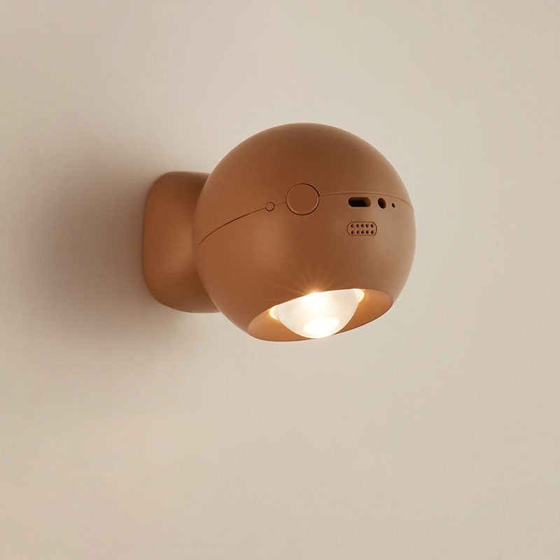 Contemporary Nordic ABS Globe Ball USB Charging Magnetic LED Spotlight Wall Sconce Lamp For Bedroom