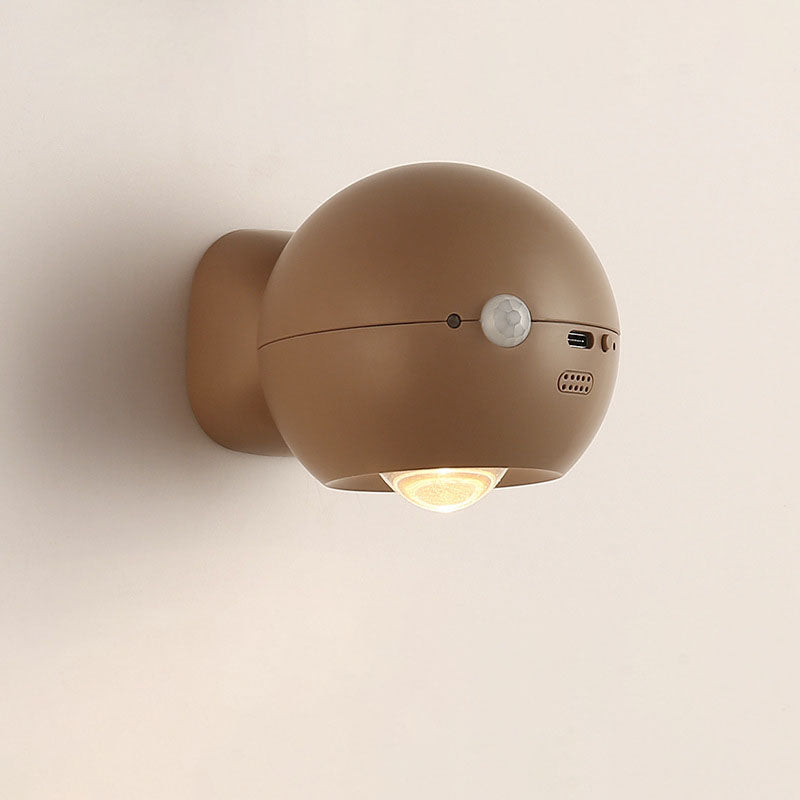 Contemporary Nordic ABS Globe Ball USB Charging Magnetic LED Spotlight Wall Sconce Lamp For Bedroom