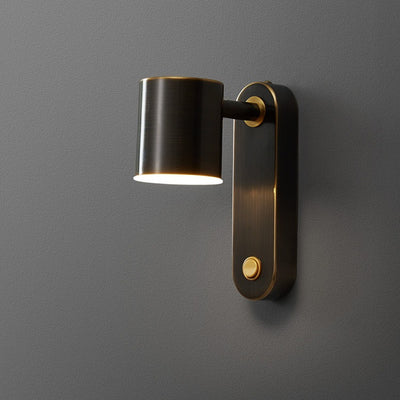 Contemporary Luxury Full Copper Cylinder LED Wall Sconce Lamp For Living Room