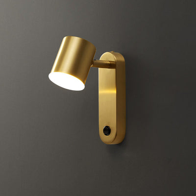 Contemporary Luxury Full Copper Cylinder LED Wall Sconce Lamp For Living Room