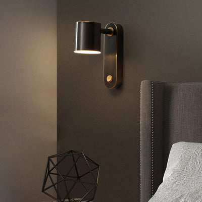 Contemporary Luxury Full Copper Cylinder LED Wall Sconce Lamp For Living Room