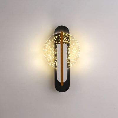 Contemporary Luxury Gold Foil Texture Acrylic Round LED Wall Sconce Lamp For Living Room