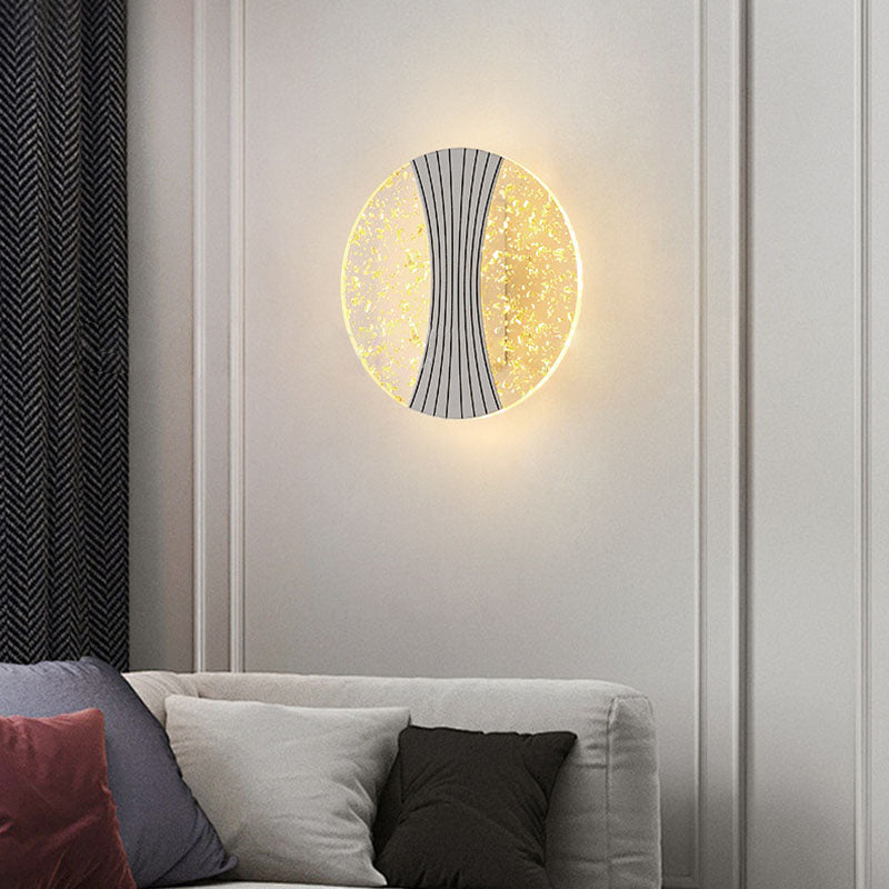 Contemporary Luxury Water Ripple Texture Geometric Square Acrylic Shade LED Wall Sconce Lamp For Living Room