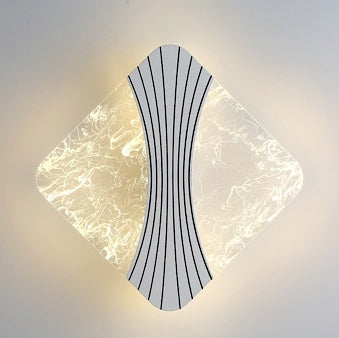 Contemporary Luxury Water Ripple Texture Geometric Square Acrylic Shade LED Wall Sconce Lamp For Living Room