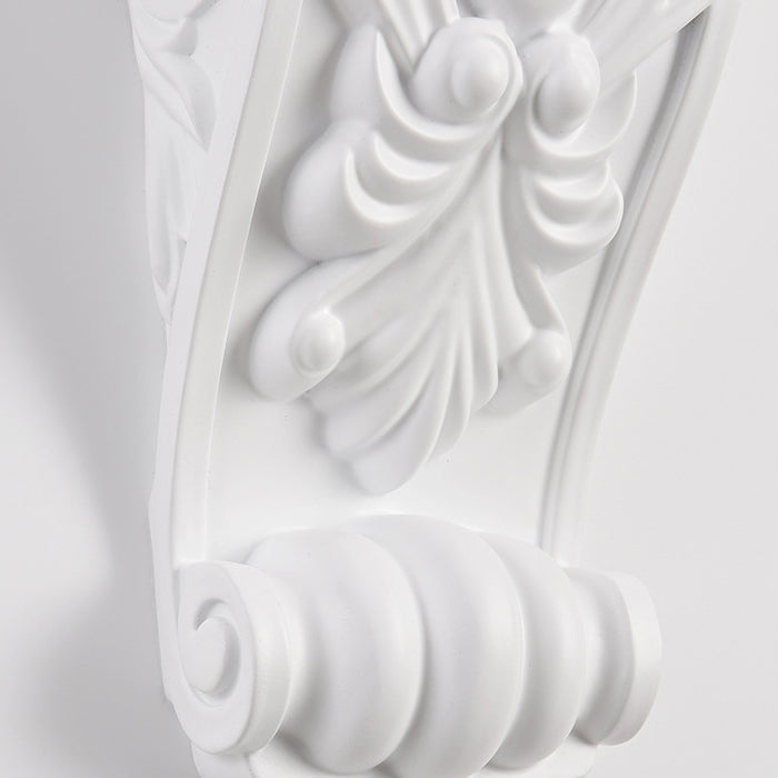 Traditional French Carving Plaster Column LED Wall Sconce Lamp For Dining Room