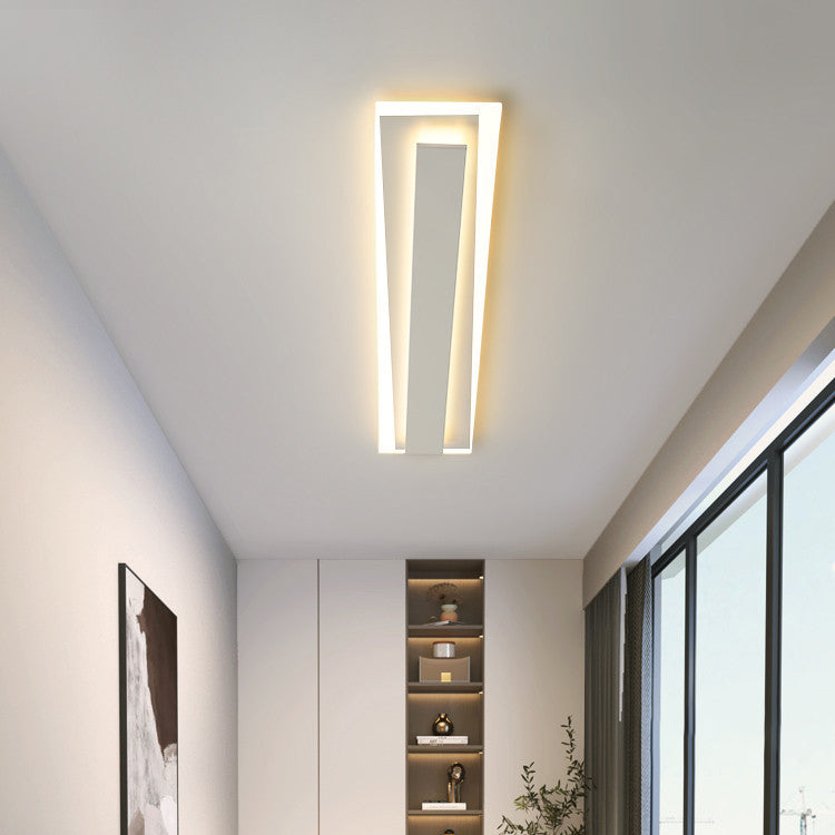 Contemporary Nordic Aluminum Acrylic Straight Line LED Flush Mount Ceiling Light For Bedroom