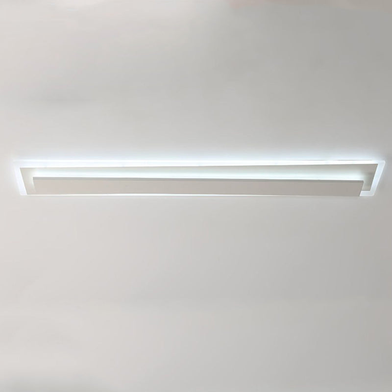 Contemporary Nordic Aluminum Acrylic Straight Line LED Flush Mount Ceiling Light For Bedroom