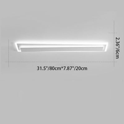 Contemporary Nordic Aluminum Acrylic Straight Line LED Flush Mount Ceiling Light For Bedroom