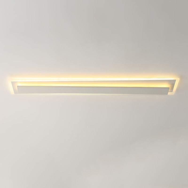 Contemporary Nordic Aluminum Acrylic Straight Line LED Flush Mount Ceiling Light For Bedroom