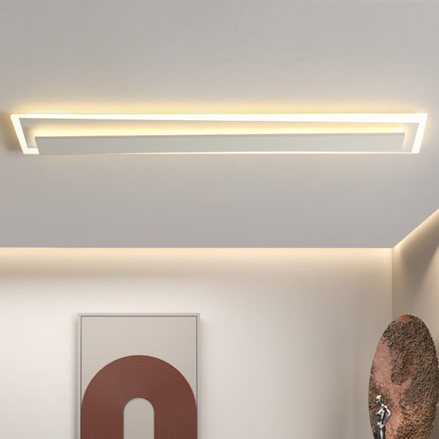 Contemporary Nordic Aluminum Acrylic Straight Line LED Flush Mount Ceiling Light For Bedroom