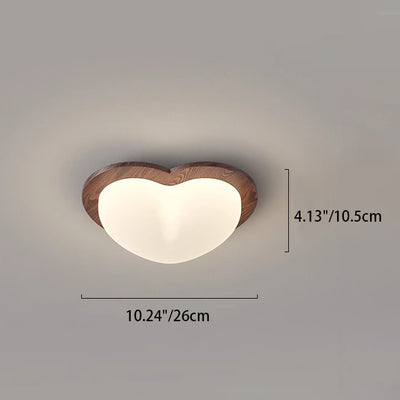 Contemporary Nordic Rubber Wood PE Star Bubble Shade LED Flush Mount Ceiling Light For Bedroom