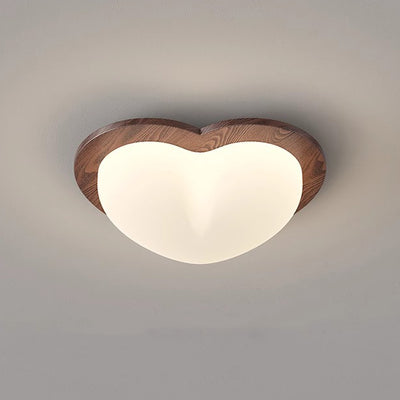 Contemporary Nordic Rubber Wood PE Star Bubble Shade LED Flush Mount Ceiling Light For Bedroom