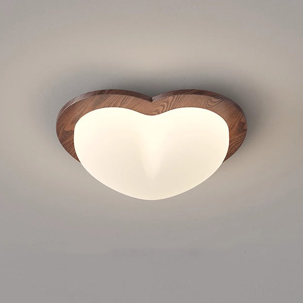 Contemporary Nordic Rubber Wood PE Star Bubble Shade LED Flush Mount Ceiling Light For Bedroom