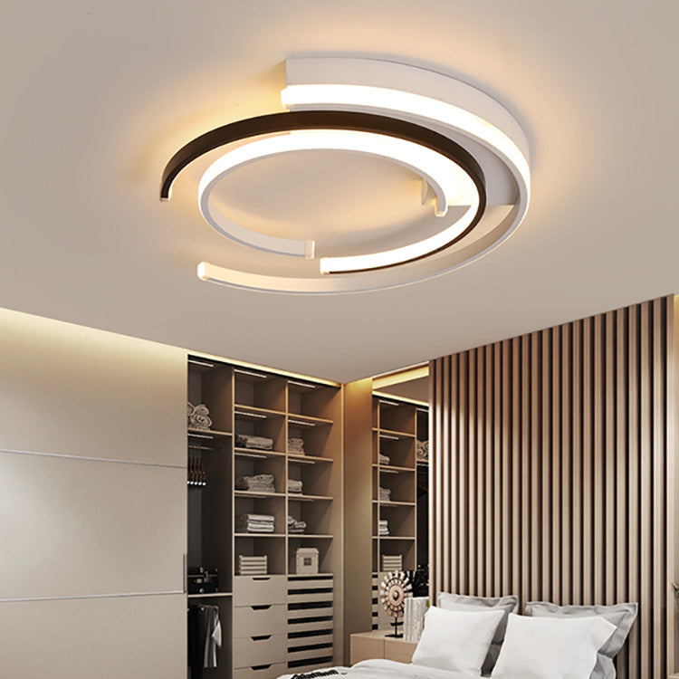 Contemporary Nordic Acrylic Iron Aluminum Round Shade LED Flush Mount Ceiling Light For Bedroom