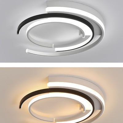 Contemporary Nordic Acrylic Iron Aluminum Round Shade LED Flush Mount Ceiling Light For Bedroom