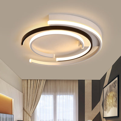 Contemporary Nordic Acrylic Iron Aluminum Round Shade LED Flush Mount Ceiling Light For Bedroom