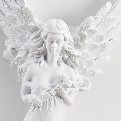 Traditional French Angel Resin Design LED Wall Sconce Lamp For Living Room