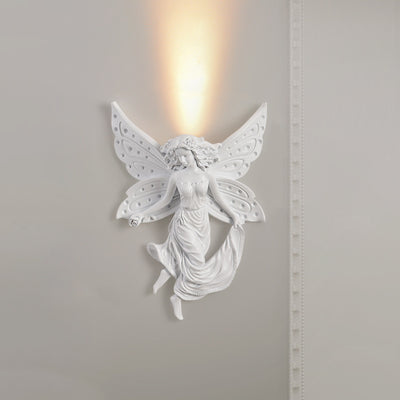 Traditional French Angel Resin Design LED Wall Sconce Lamp For Living Room