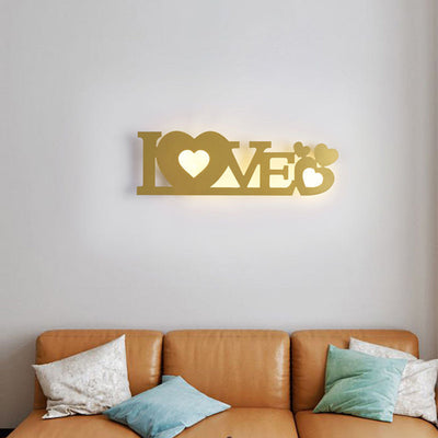 Contemporary Creative Letters Antler Decoration Iron Acrylic LED Wall Sconce Lamp For Living Room