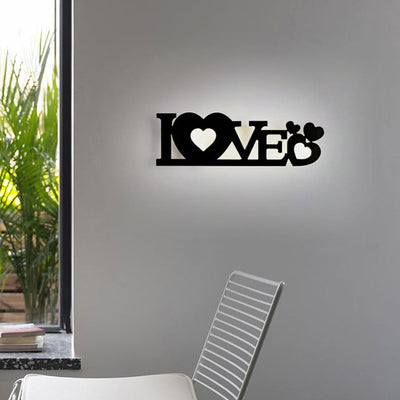 Contemporary Creative Letters Antler Decoration Iron Acrylic LED Wall Sconce Lamp For Living Room