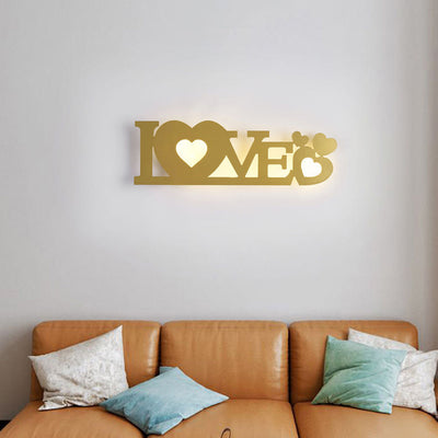 Contemporary Creative Letters Antler Decoration Iron Acrylic LED Wall Sconce Lamp For Living Room