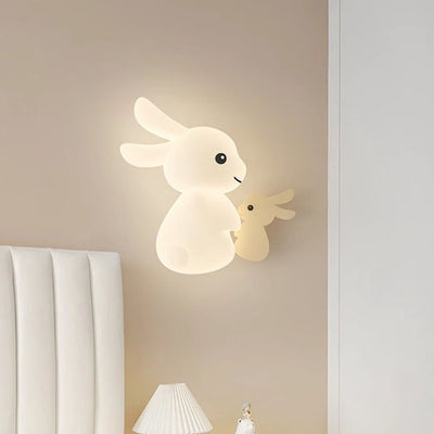 Contemporary Creative Animal Rabbit Carrot PE Iron LED Wall Sconce Lamp For Living Room