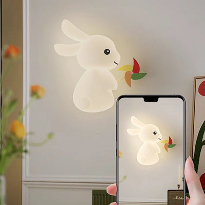 Contemporary Creative Animal Rabbit Carrot PE Iron LED Wall Sconce Lamp For Living Room