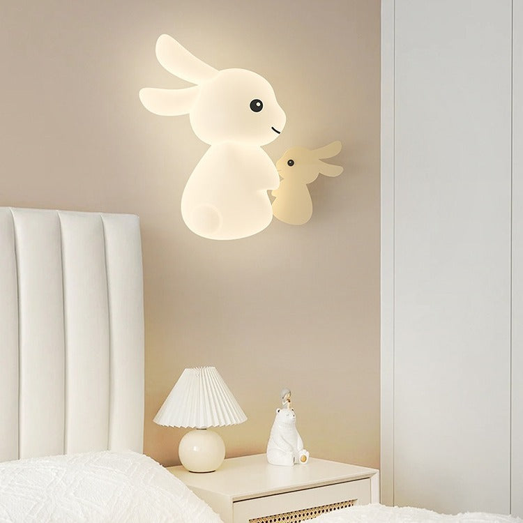 Contemporary Creative Animal Rabbit Carrot PE Iron LED Wall Sconce Lamp For Living Room