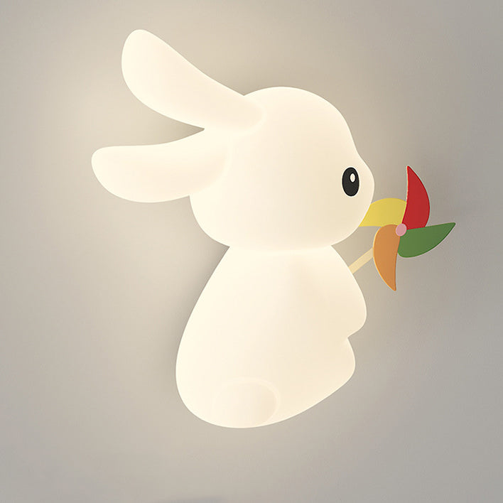 Contemporary Creative Animal Rabbit Carrot PE Iron LED Wall Sconce Lamp For Living Room