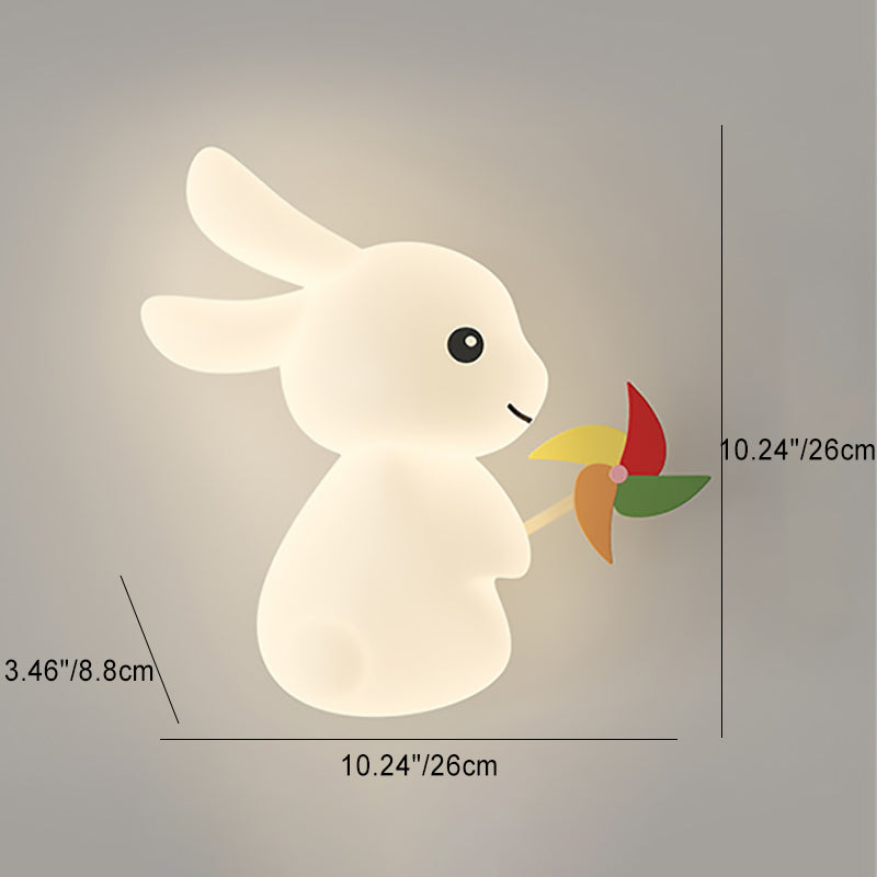 Contemporary Creative Animal Rabbit Carrot PE Iron LED Wall Sconce Lamp For Living Room