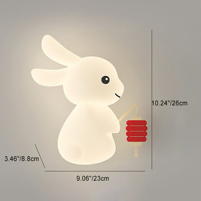 Contemporary Creative Animal Rabbit Carrot PE Iron LED Wall Sconce Lamp For Living Room