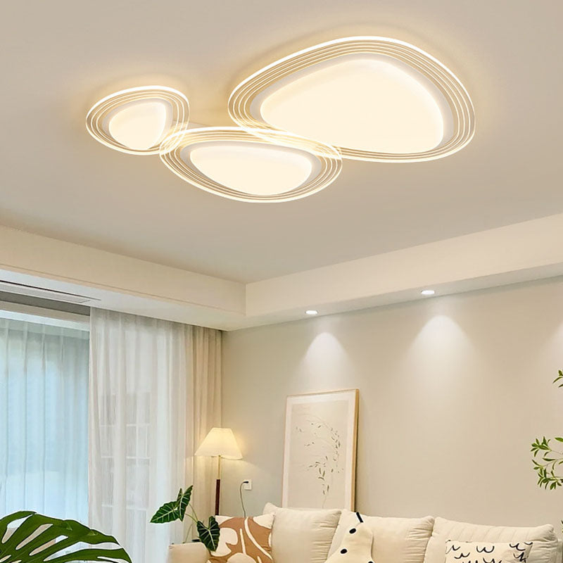 Contemporary Simplicity Iron PE Round Shade LED Flush Mount Ceiling Light For Bedroom