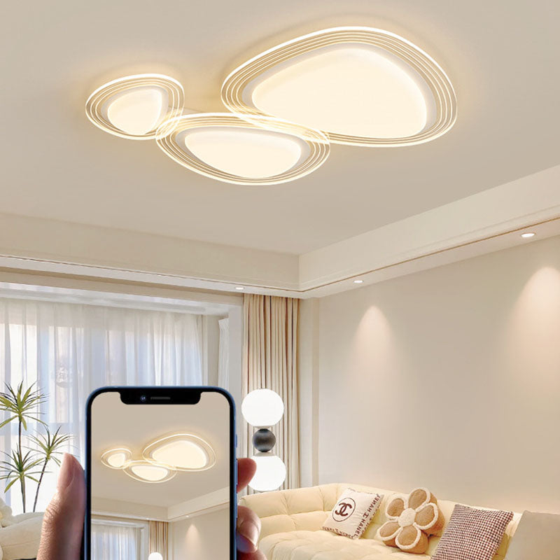 Contemporary Simplicity Iron PE Round Shade LED Flush Mount Ceiling Light For Bedroom