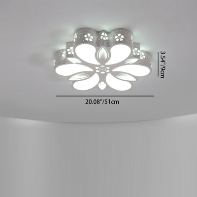 Contemporary Creative Iron Acrylic Flower Shade LED Flush Mount Ceiling Light For Bedroom