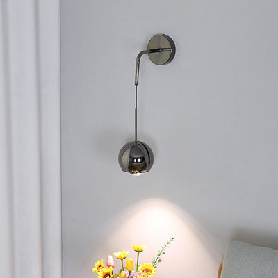 Contemporary Scandinavian Iron Aluminum Globe Ball Acrylic Shade LED Wall Sconce Lamp For Living Room