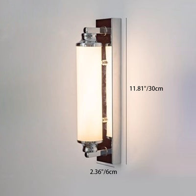 Contemporary Nordic Stainless Steel Glass Column LED Wall Sconce Lamp For Living Room